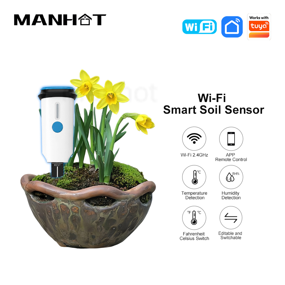 Smart Garden Moisture Sensor - MANHOT Sensore WiFi Intelligente per Test